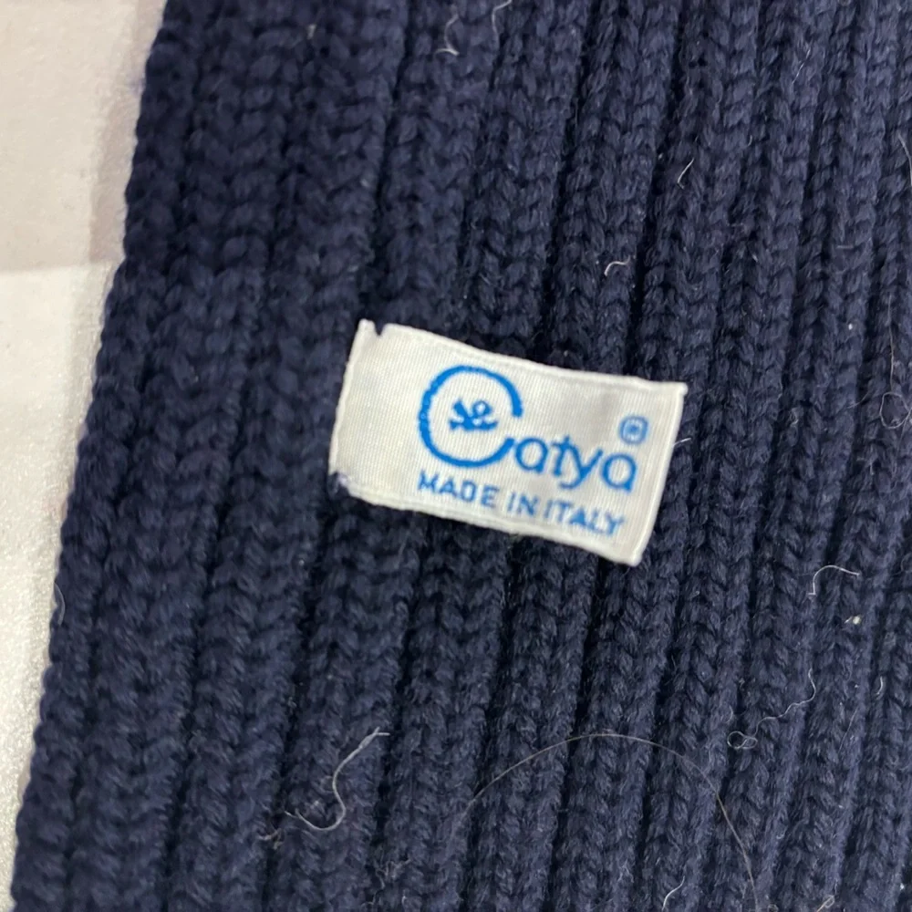Catya Scarf and Glove Set made in 100% merino wool color navy blue size 4-7